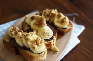 Tartine nutella, banane et maple